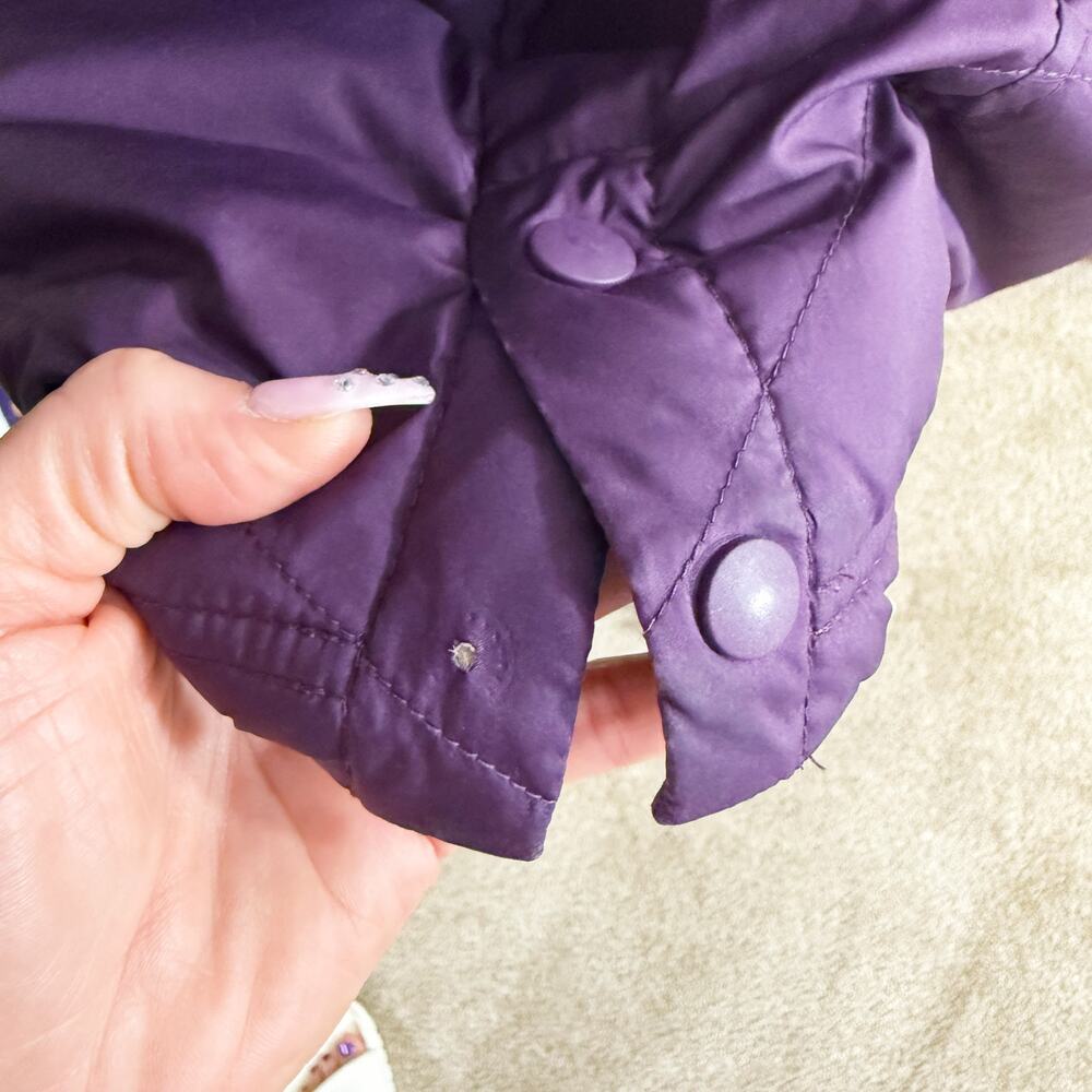 Patagonia Dark Purple Hooded Down Fill Parka Women's Medium Zip Up/Snap Closure - Picture 6 of 10